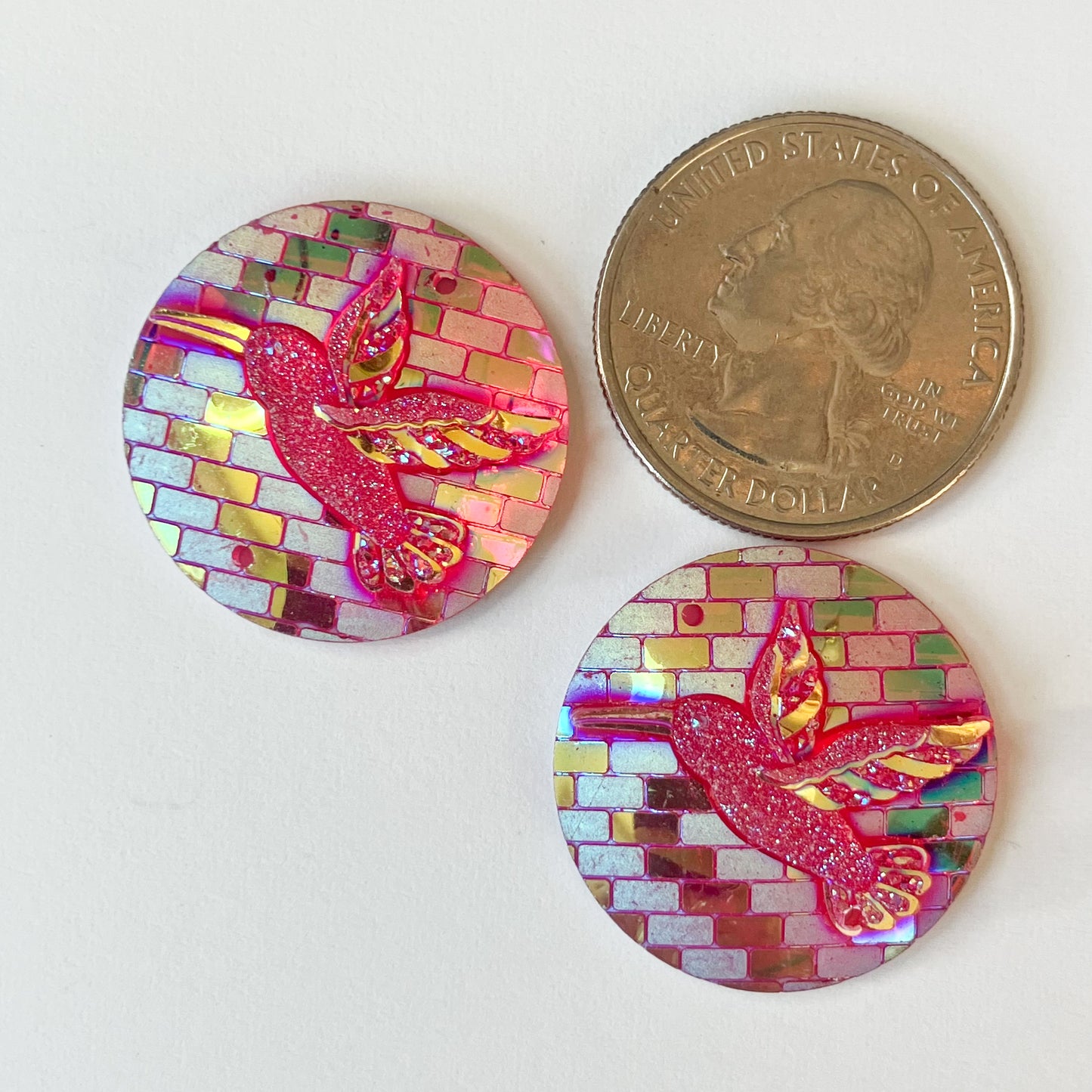 Pink Hummingbird Centers – Set of 2 (Copy) (Copy)