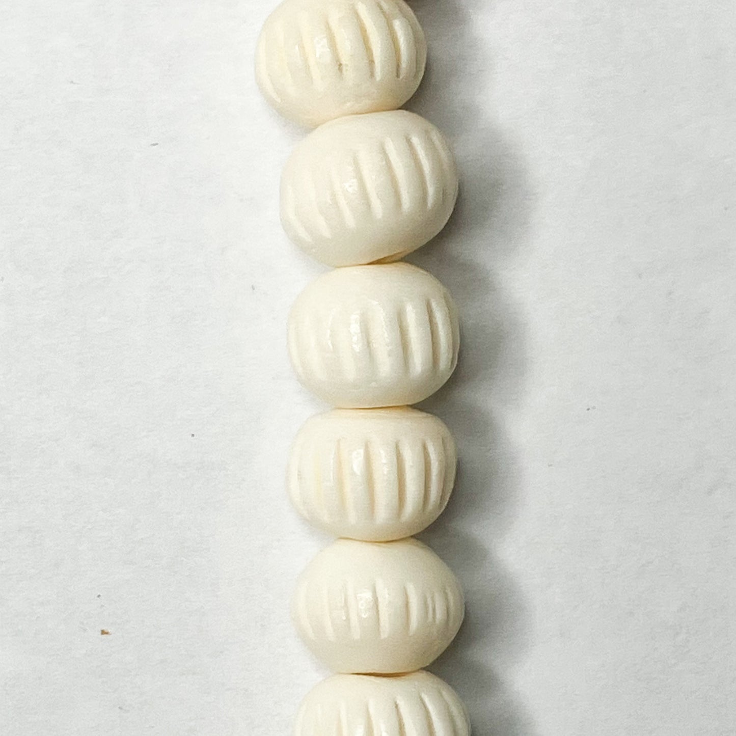 Natural White Bone Beads, 8mm Round – 16" Strand