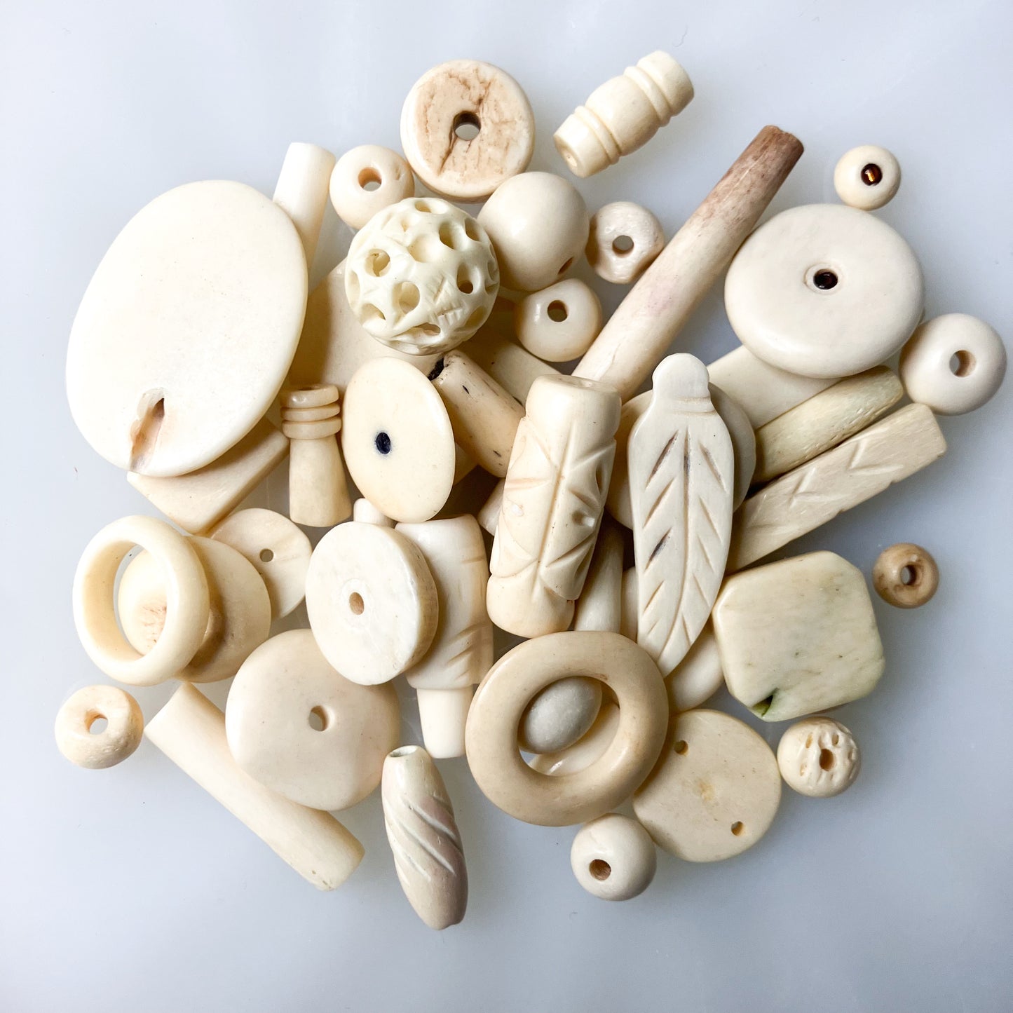 3oz Bone Bead & Pendant Mix – Assorted Styles