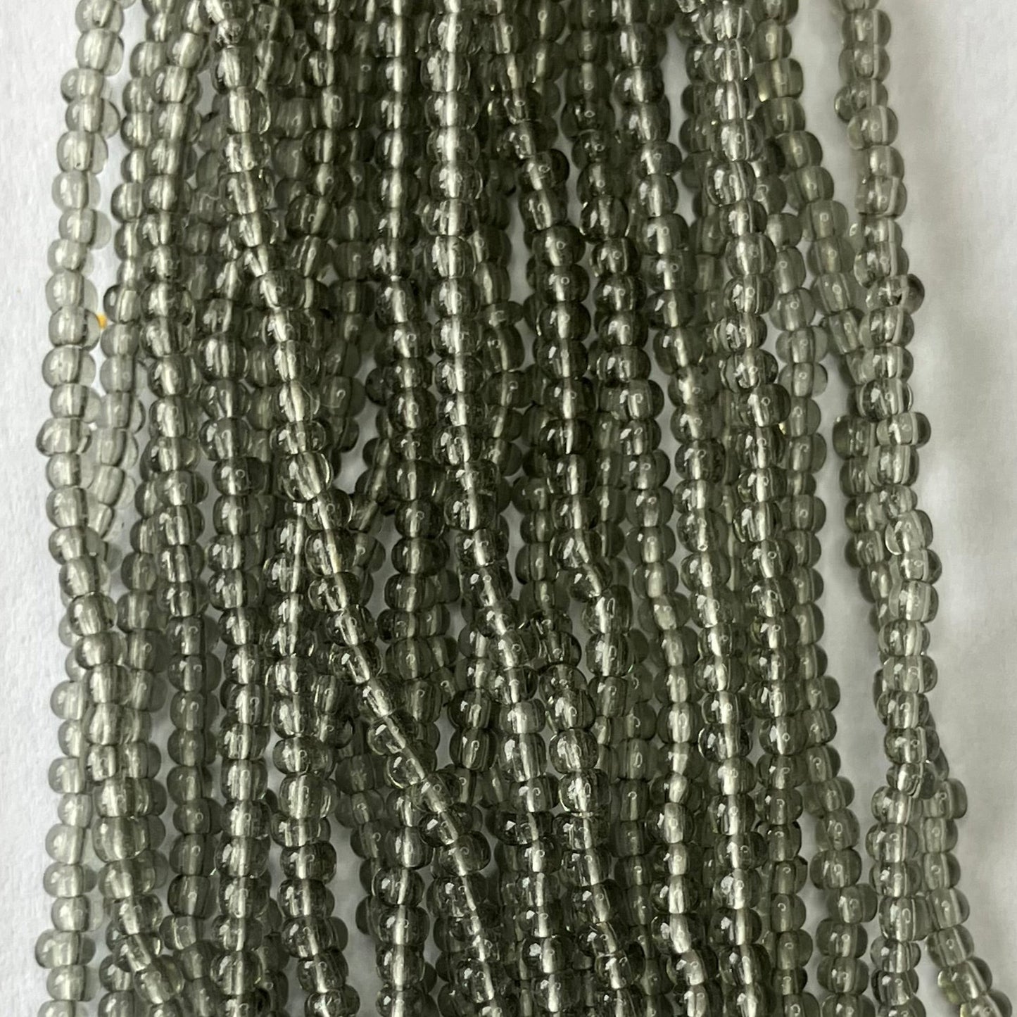 11/0 Transparent Gray Seed Beads – Hank