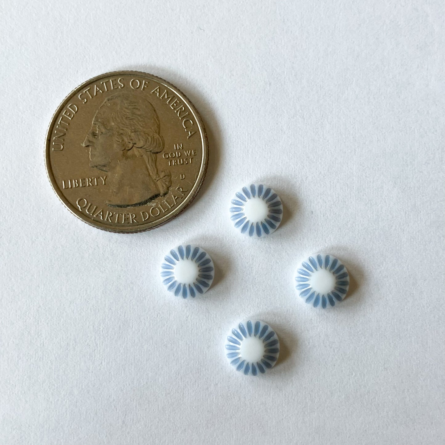 Mosaic Blue Glass Cabochon Set – 8mm (4 Pieces)