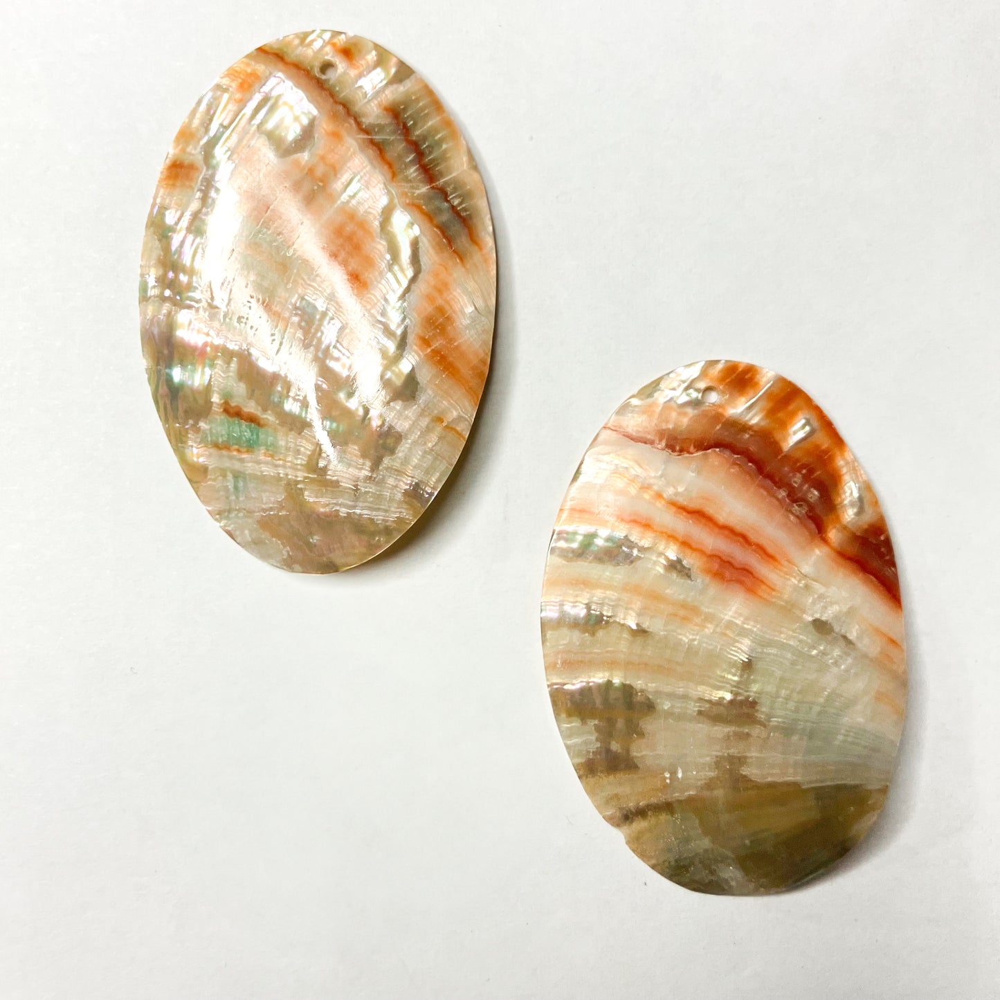 Red Abalone Shell Ovals – Set of 2 (Approx. 2")