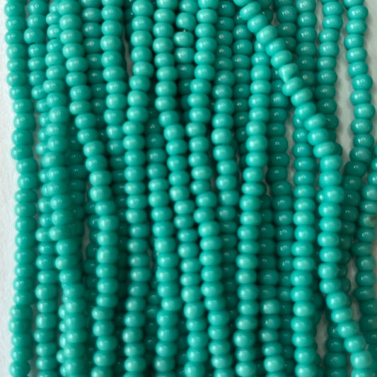 11/0 Opaque Turquoise Seed Beads – Hank
