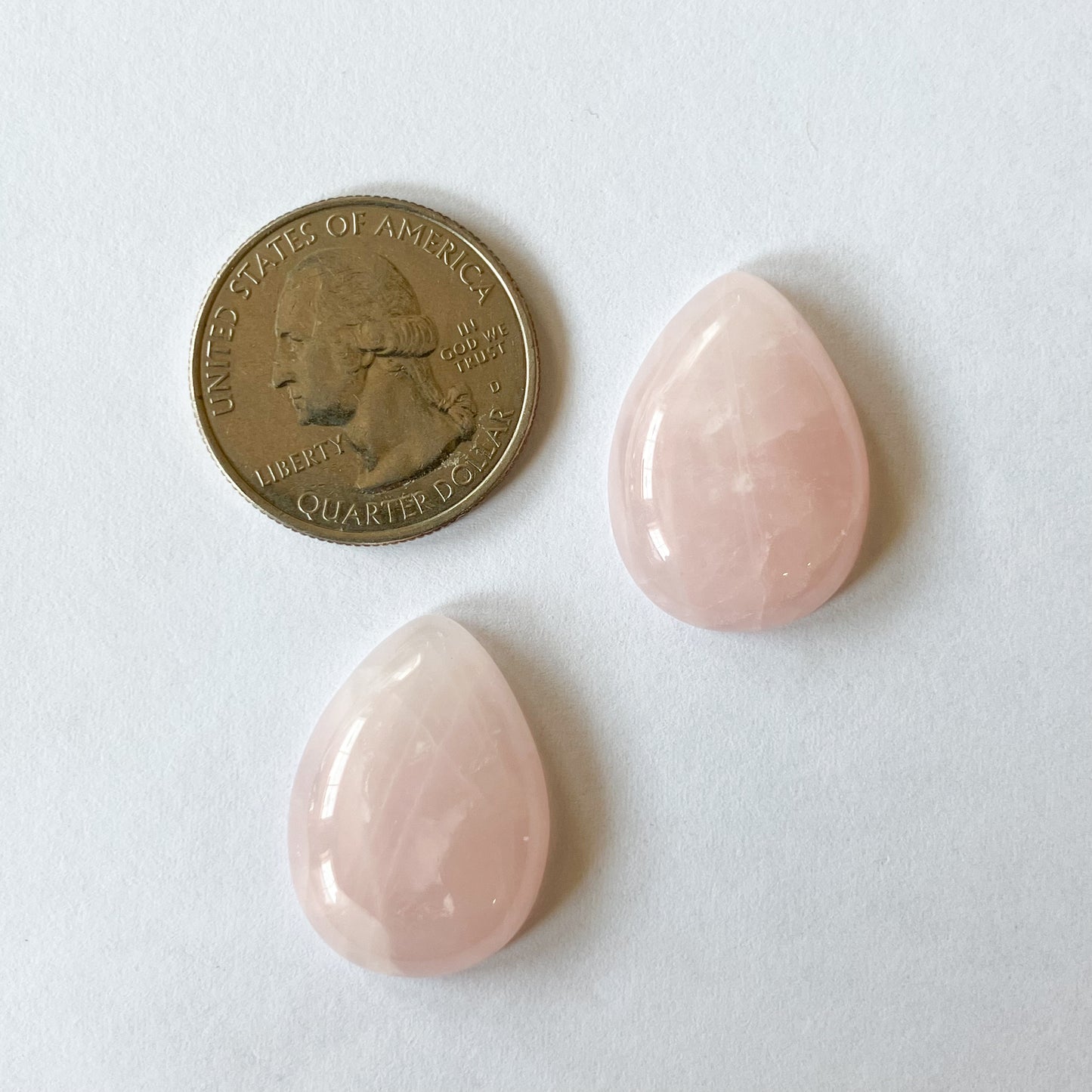 Rose Quartz Cabochon Set – 25x18mm (2 Pieces)