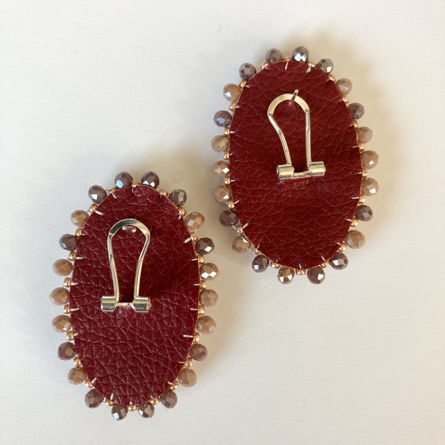 Red Jasper Cabochon Beaded Earrings