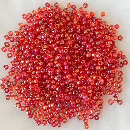 8/0 Transparent Red Seed Beads – Available in 50g or 20g Packs