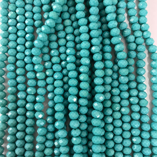 6mm Opaque Blue Crystal Beads (1 Strand, ~80 Beads)
