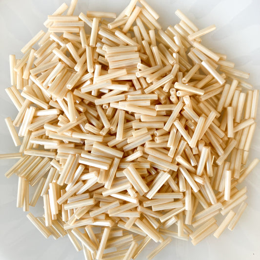 1/2" Cream Bugle Beads – 50g Pack