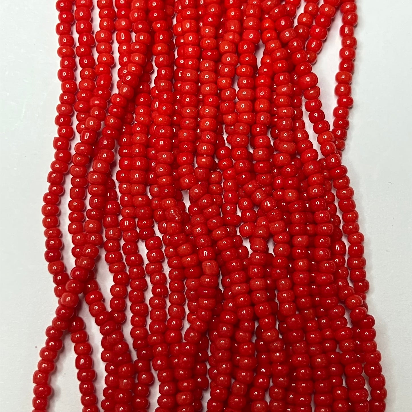 Opaque Red 11/0 Bead Hank