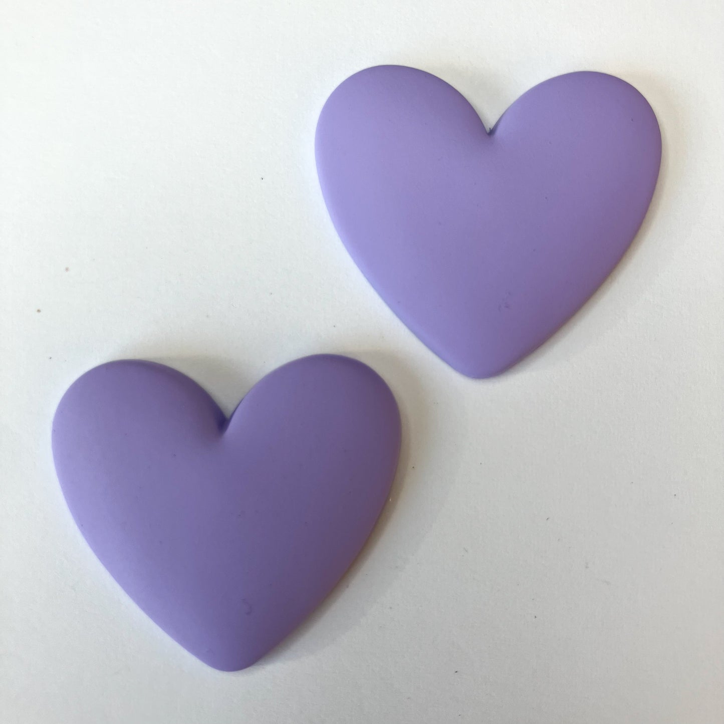 Purple Flatback Resin Heart Cabochons – Set of 2