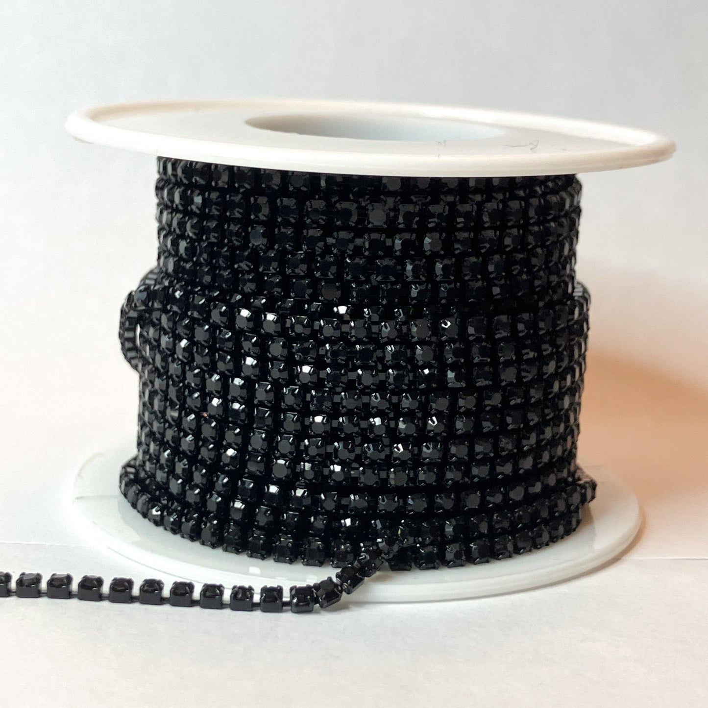 Black SS6 Rhinestone Banding – 1 Yard or 10-Yard Roll