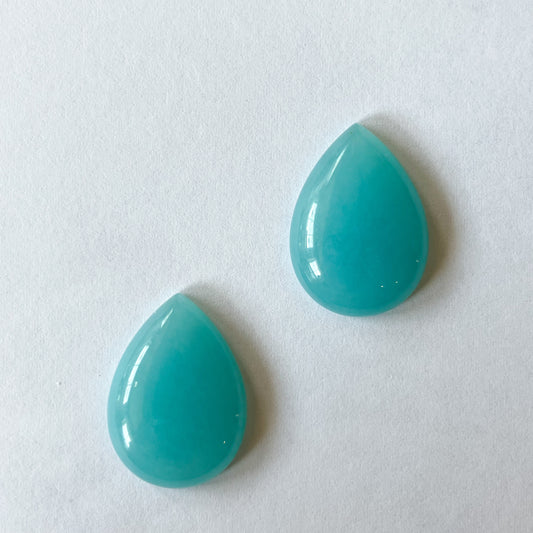 Dyed Quartz Cabochon Pair – 25x18mm