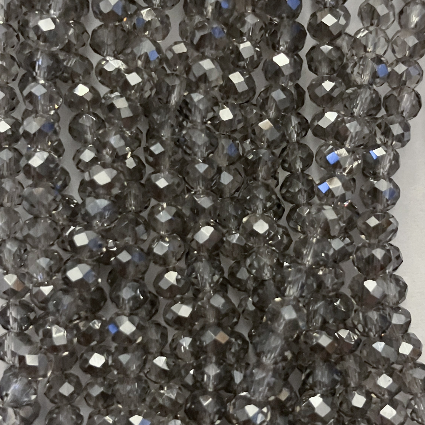 4mm Transparent Gray Crystal Beads (1 Strand, ~125 Beads)