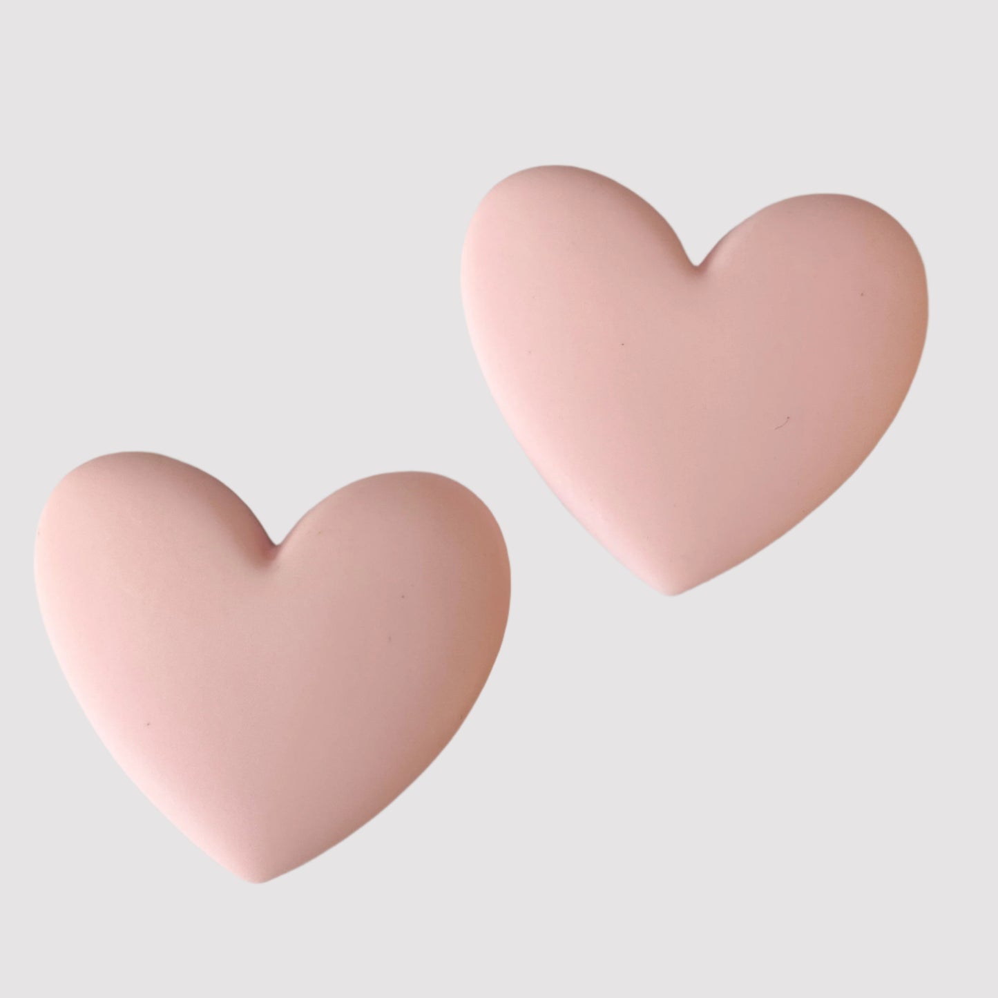 Light Pink Flatback Resin Heart Cabochons – Set of 2