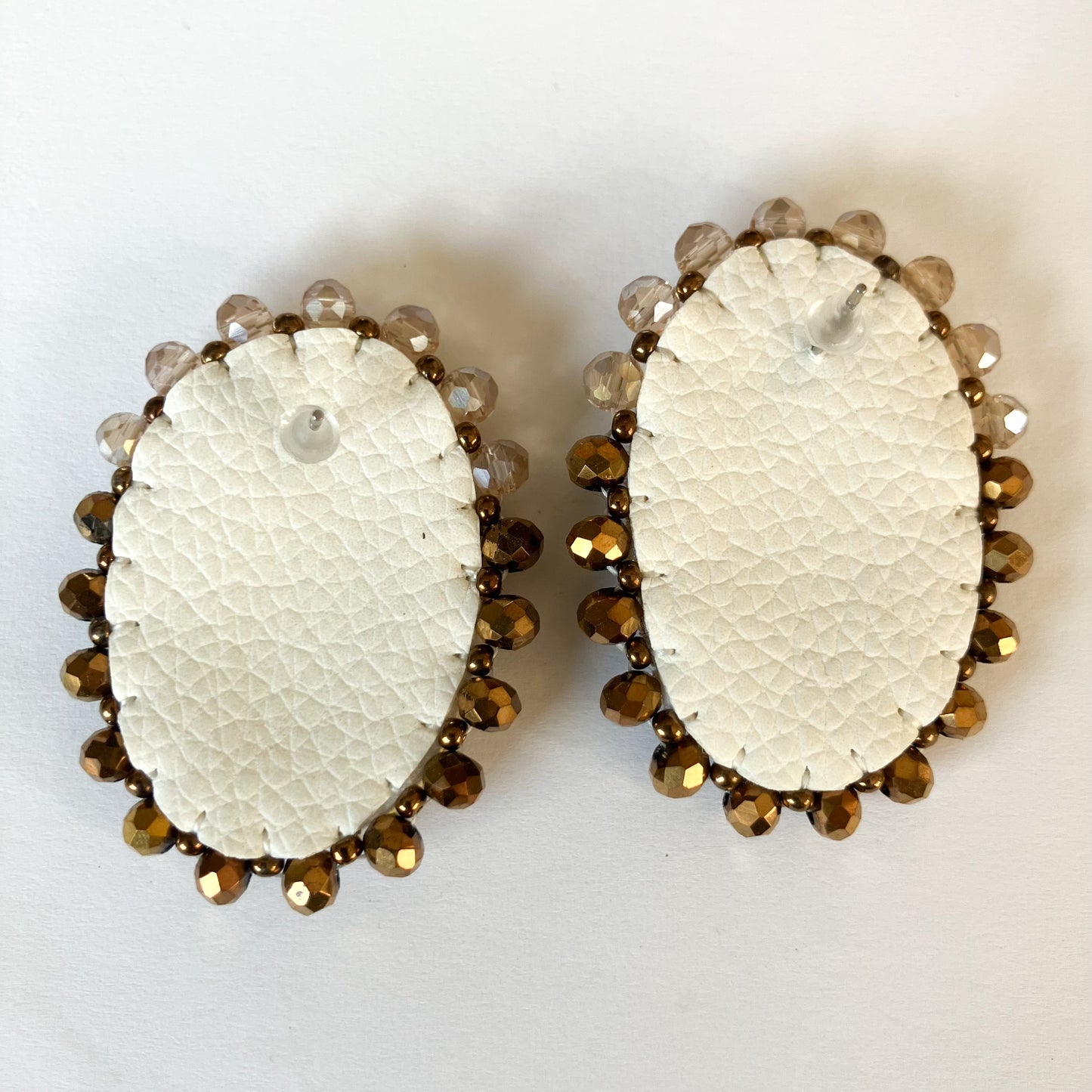 Fossilized Palm Root Cabochon Earrings