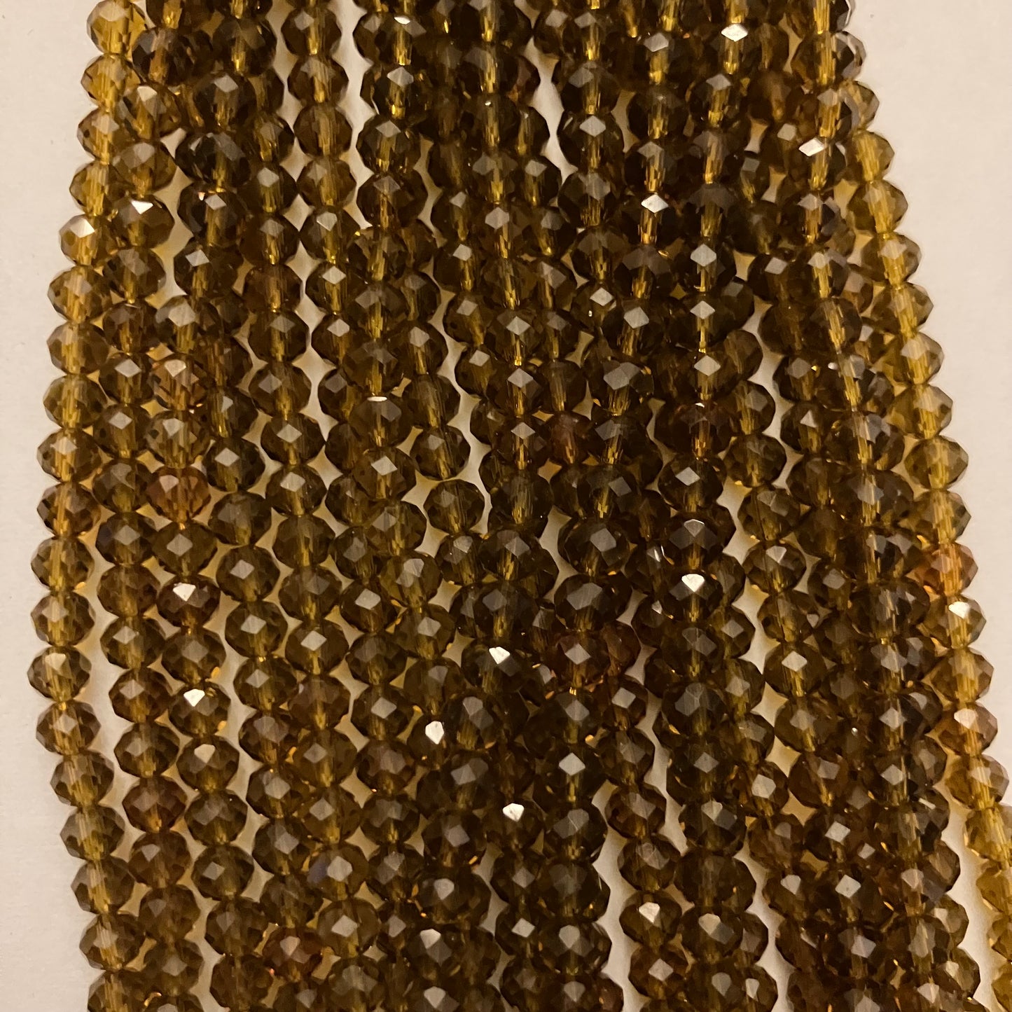 4mm Transparent Brown Crystal Beads (1 Strand, ~125 Beads)