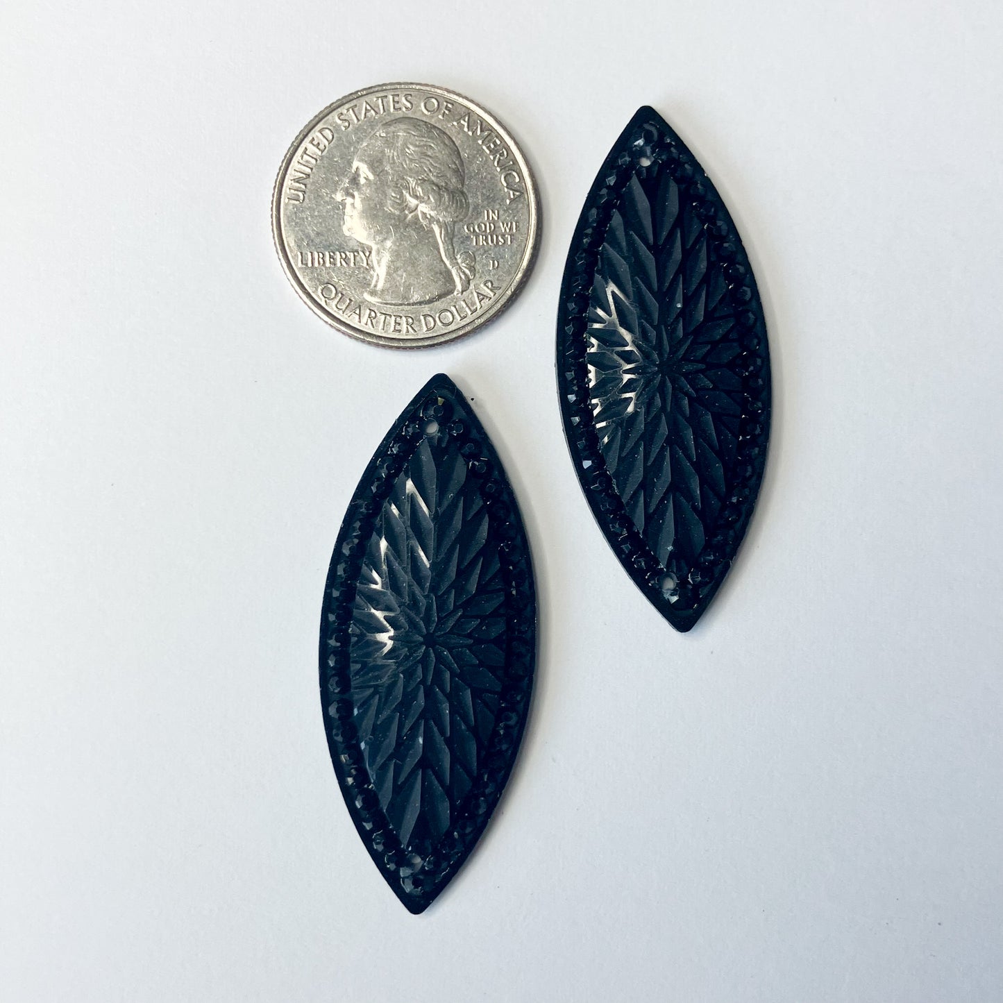 Black Starburst Horse Eye Pair, 20x50cm Resin Cabochons Gems-6pc.