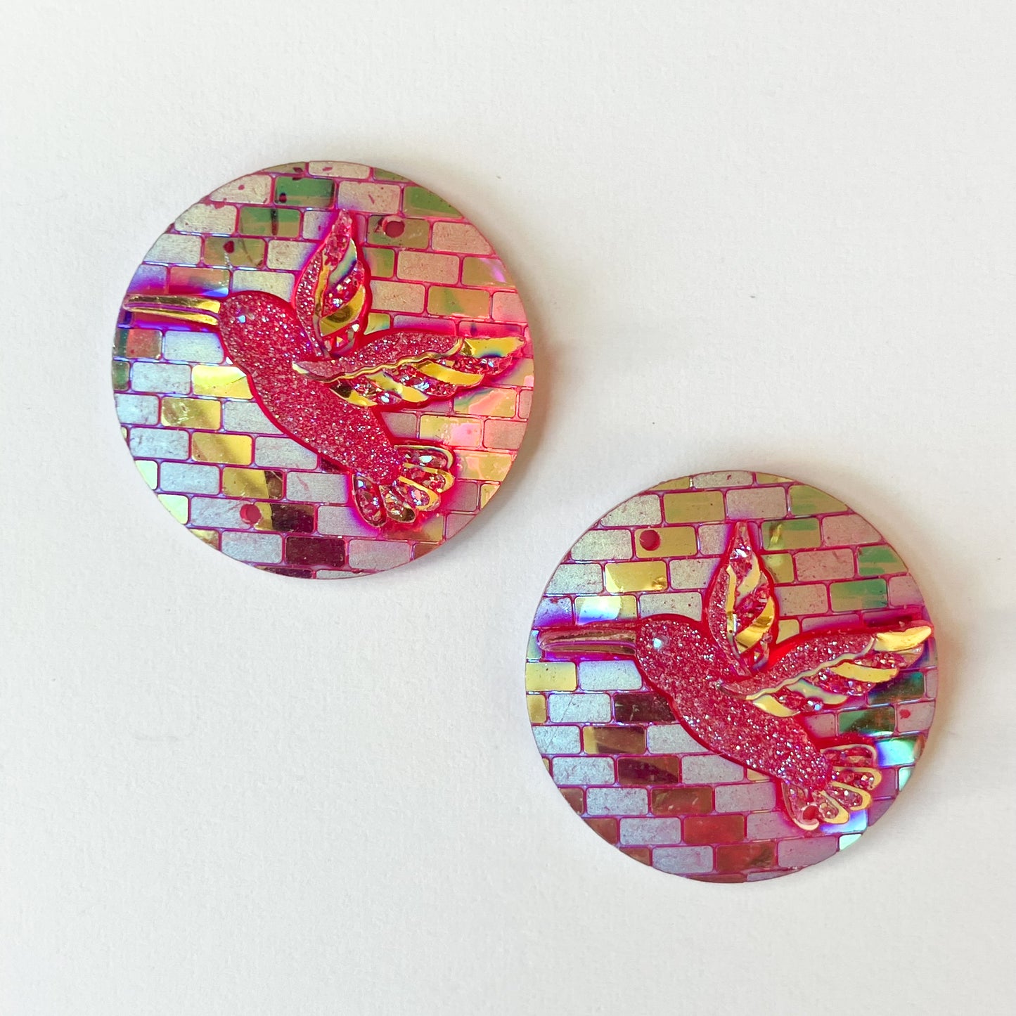 Pink Hummingbird Centers – Set of 2 (Copy) (Copy)