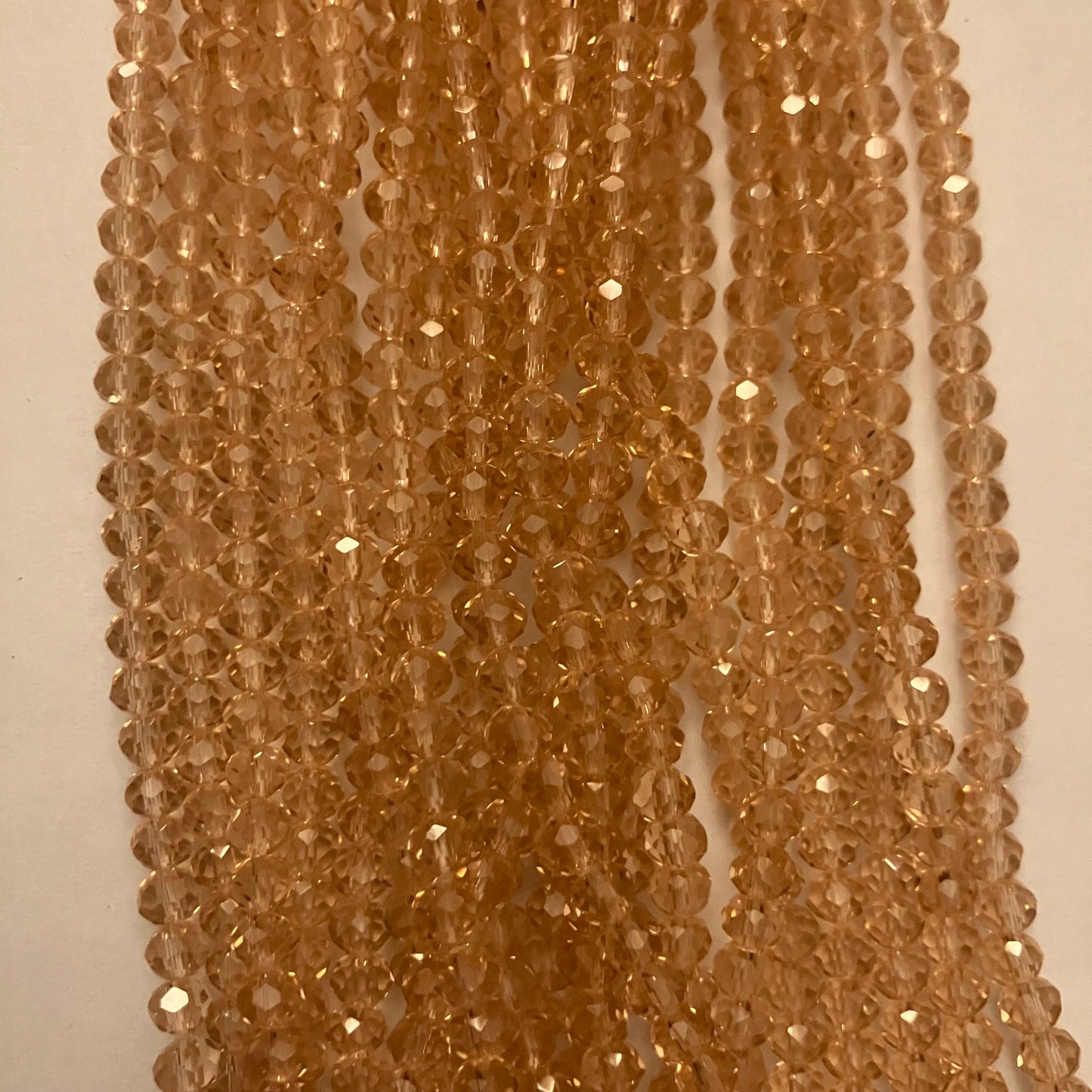4mm Transparent Amber Crystal Beads (1 Strand, ~125 Beads)