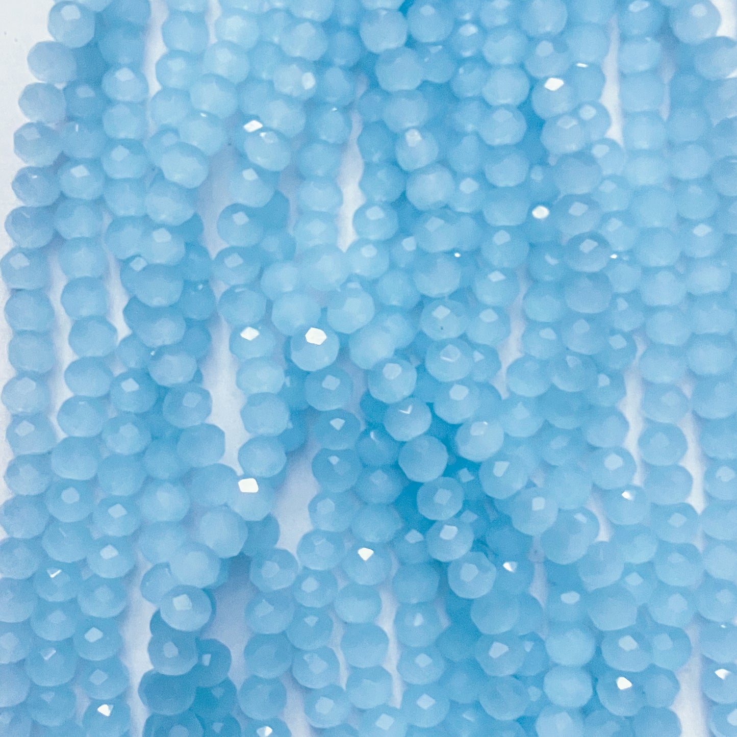 4mm Frosted Blue Crystal Beads (1 Strand, ~125 Beads)
