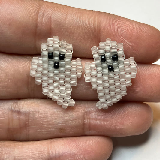 1" Beaded Ghost Earrings