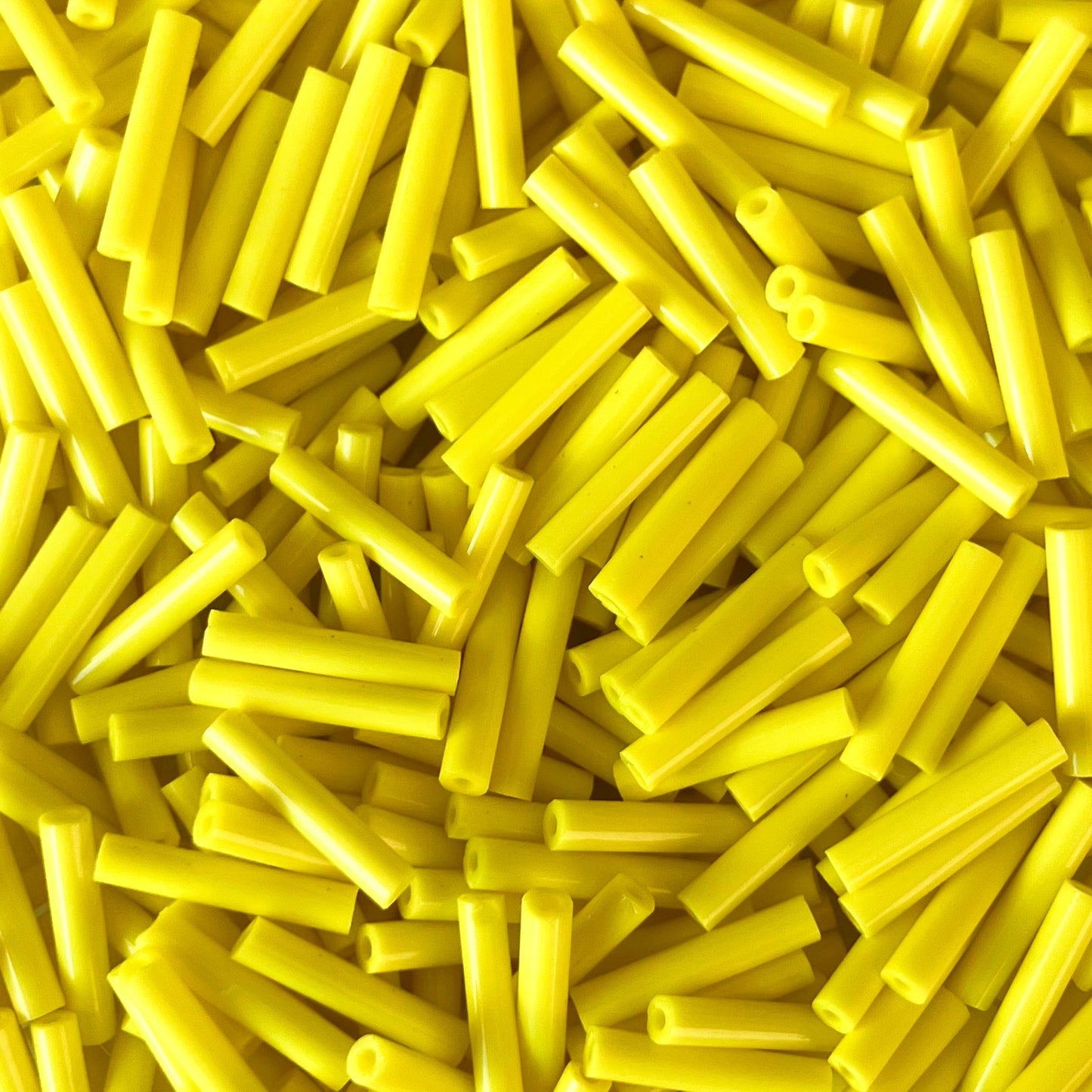 1/2" Yellow Bugle Beads – 50g & 20g Packs