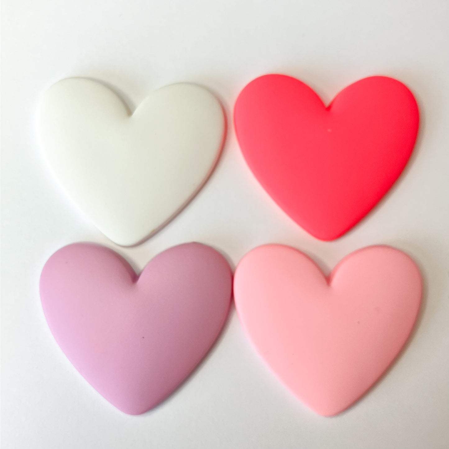 Multicolor Flatback Resin Heart Cabochons – Set of 4
