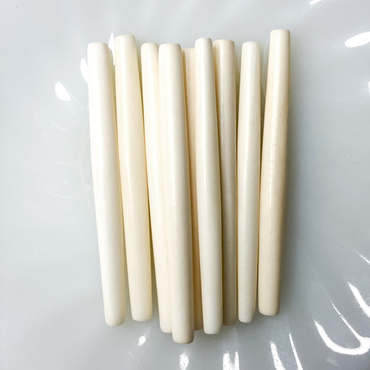 White Hair Pipe Bone Beads – Pack of 10 (3")