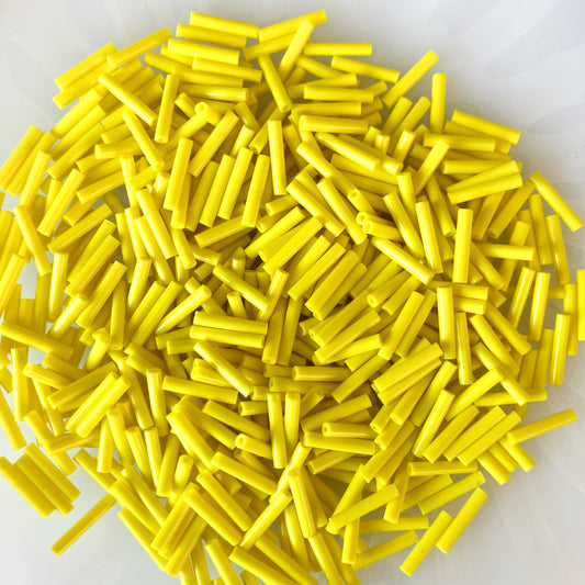 1/2" Yellow Bugle Beads – 50g & 20g Packs
