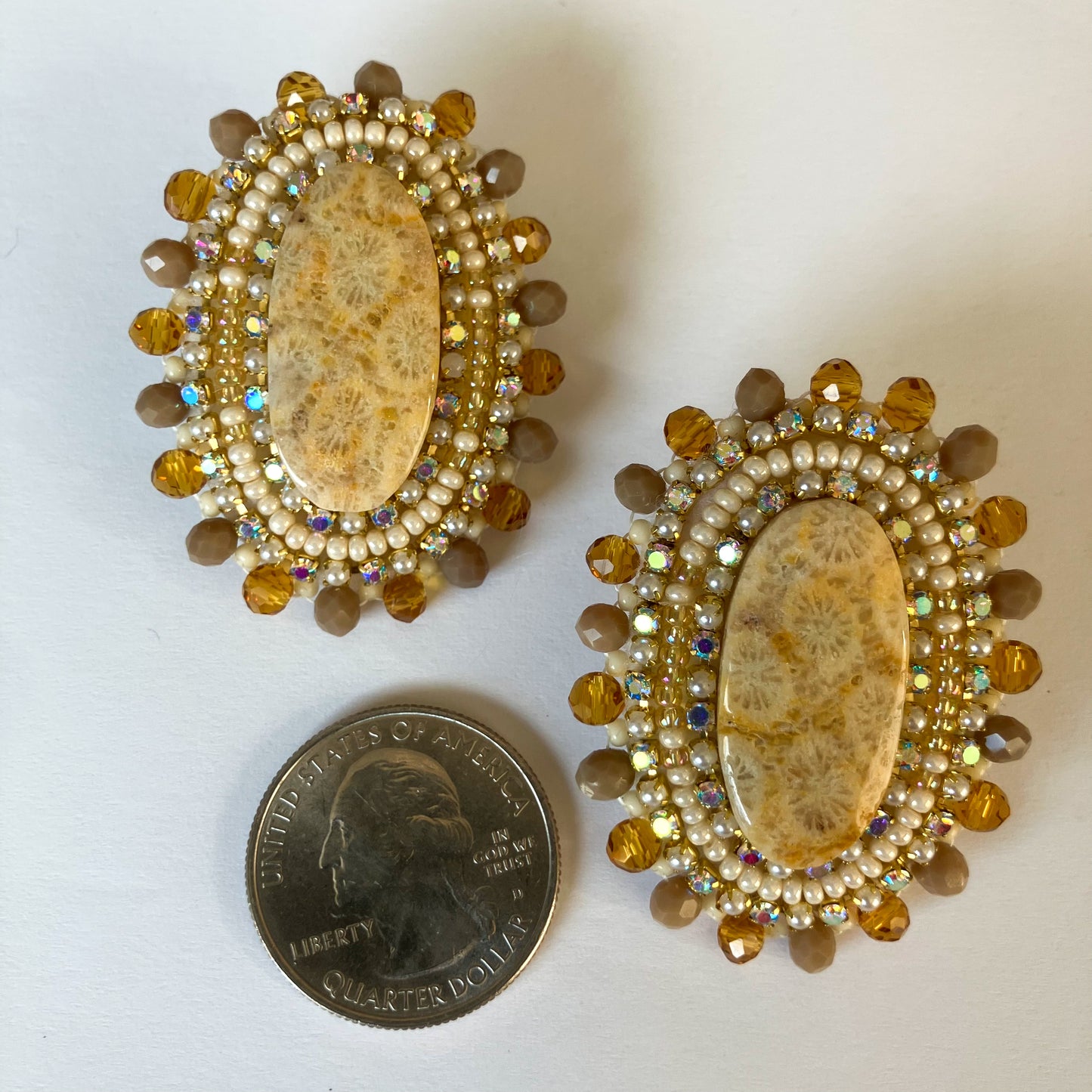 Fossilized Coral Beaded Earrings