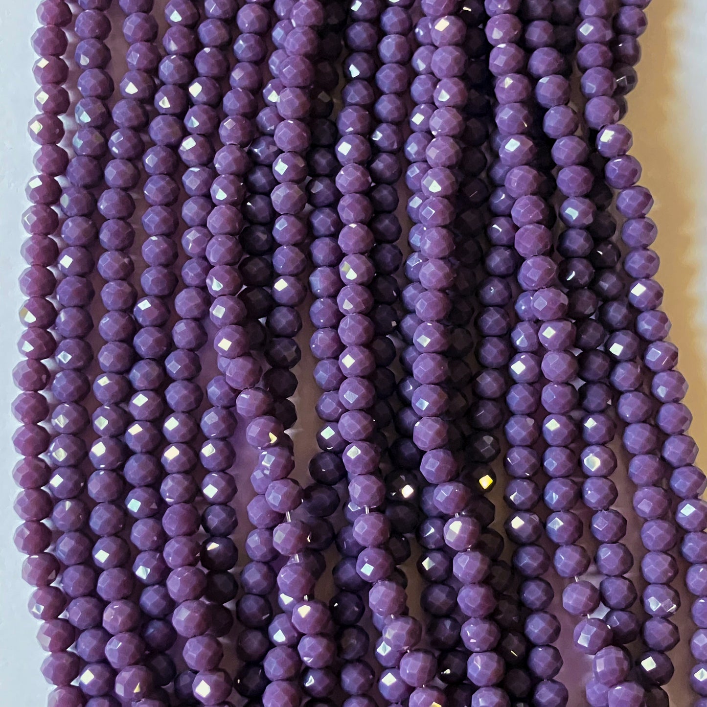 6mm Opaque Dark Purple Crystal Beads (1 Strand, ~80 Beads)