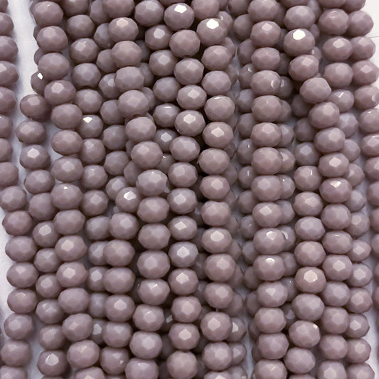 4mm Opaque Light Purple Crystal Beads (1 Strand, ~125 Beads)