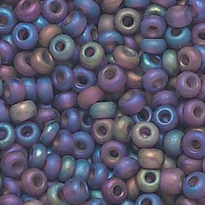 11/0 Amethyst Matte AB Czech Seed Beads - Hank:  12 Strings