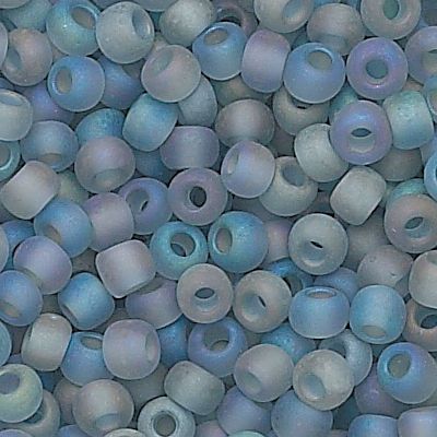 11/0 Black Diamond Matte AB Czech Seed Beads - Hank: 12 Strings