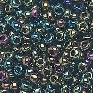 11/0 Green Iris Czech Seed Beads - Hank: 12 Strings